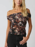 Off Kilter Mesh Top in Black