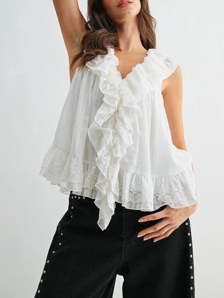 In Outer Lace Blouse in Ivory