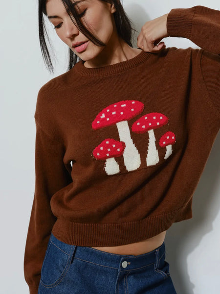 The Shroom Sweater in Brown