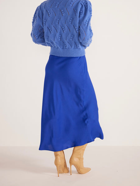 Olivia Bias Skirt in Blue
