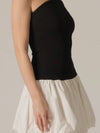 Kate Poplin Contrast Dress in Black