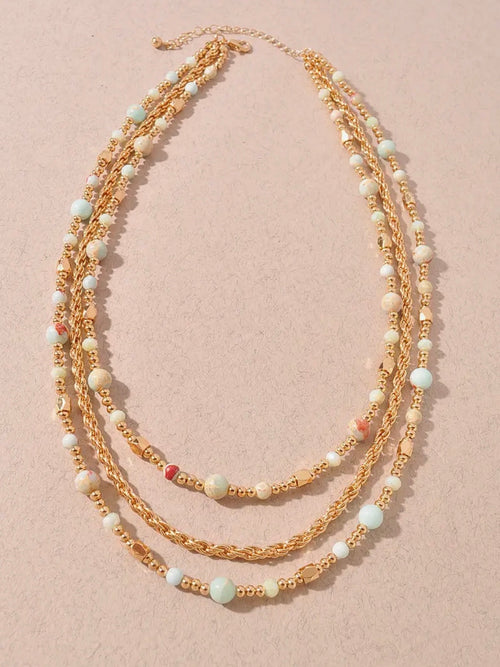 Lucy Layered Necklace in Aqua