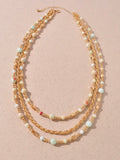 Lucy Layered Necklace in Aqua