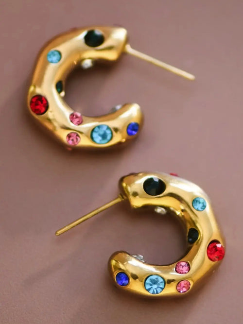 Rainbow Rocks Chunky Hoops