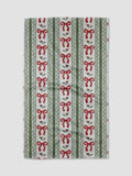 Christmas Bow Stripe Tea Towel