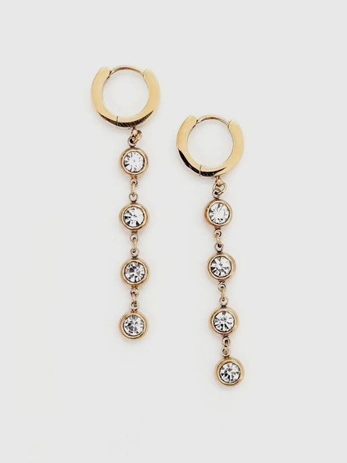 Kylee Crystal Drop Huggie Earrings