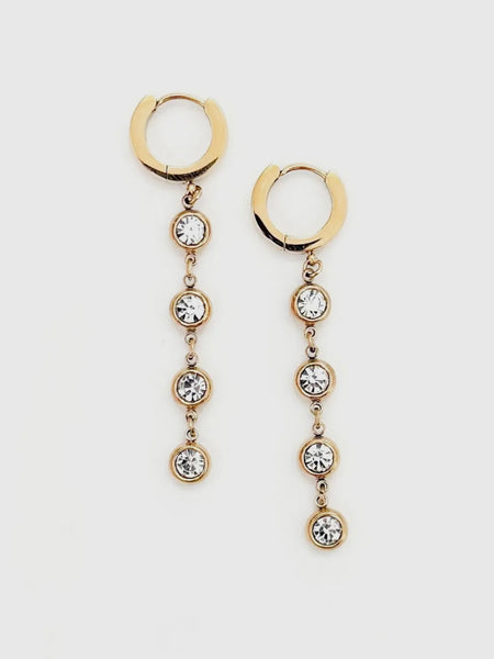 Kylee Crystal Drop Huggie Earrings