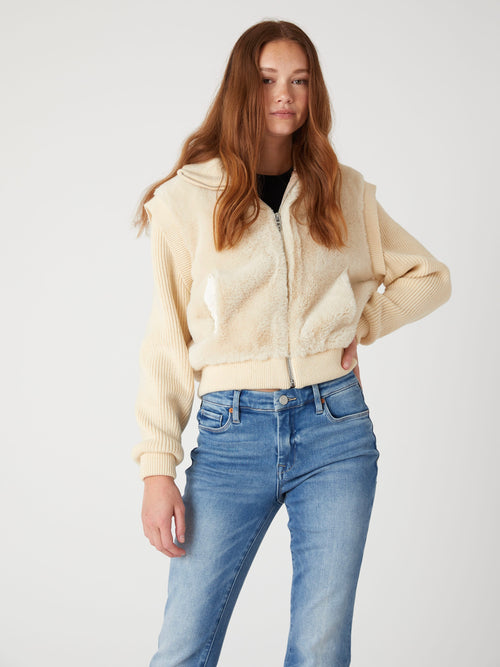 Daydreamer Faux Fur Jacket in Off White