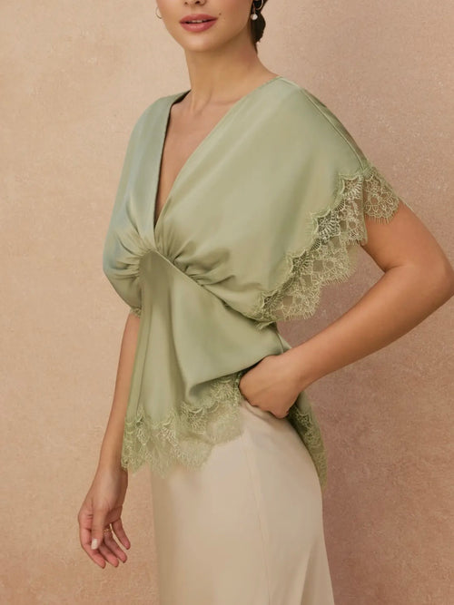 Romance Isn't Dead Blouse in Sage