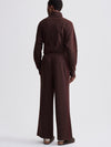 Brushed Rib Wide Leg Pant 28 in Red Chocolate Marl