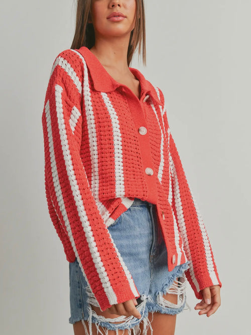 A Right To Cardi Sweater in Red