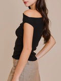 Ladylike Sweater Top in Black