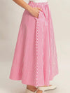 Stay Striped Maxi Skirt in Pink