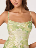 Gaia Dress in Light Green Floral