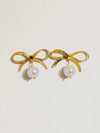 Alice Bow Dangle Pearl Earring