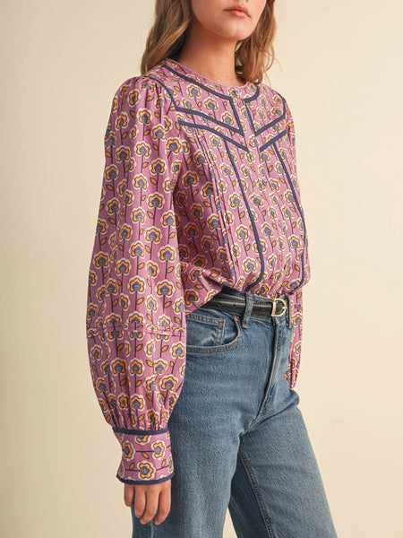 Such A Steph Blouse in Orchid Floral