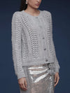 Textured Knit Cardigan in Grey