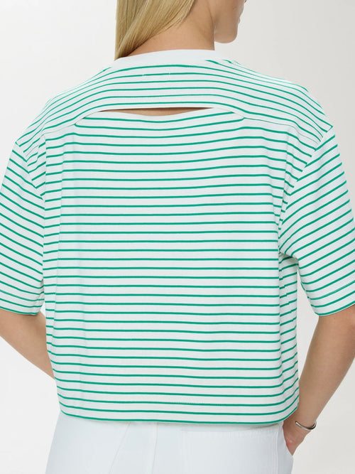 Mae Tee in Vert Stripe