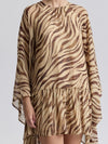 Waterfall Sleeve Georgette Mini in Autumn Zebra
