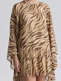 Waterfall Sleeve Georgette Mini in Autumn Zebra