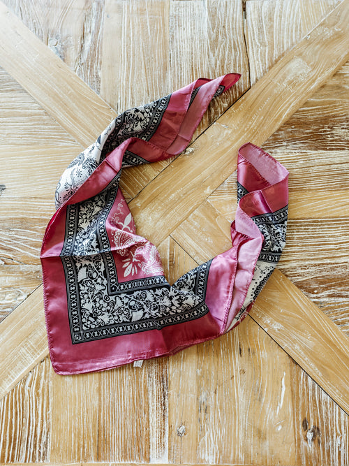 Retro Paisley Scarf in Dusty Pink
