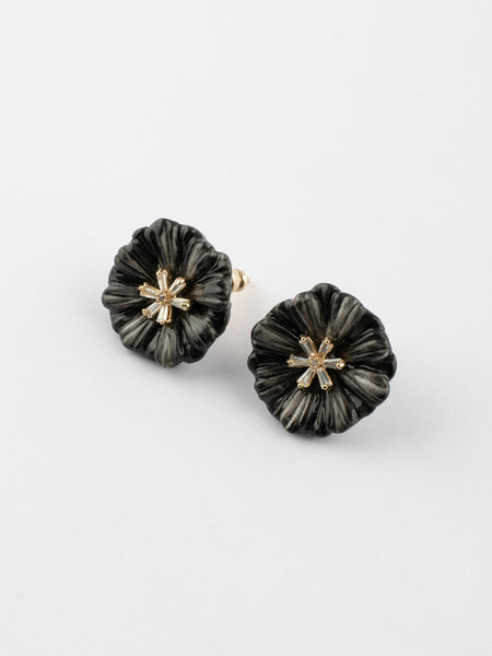 Big Aster Flower Pendant Earrings