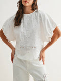 In The Blink Of An Eyelet Blouse in Off White