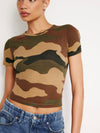 Slim Fitted Tee in Fatigue Camo