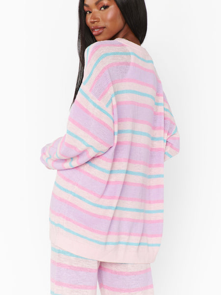 Feel Good Sweater in Cotton Candy Stripe Knit