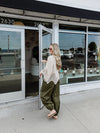 Piped Balloon Pants in Olive