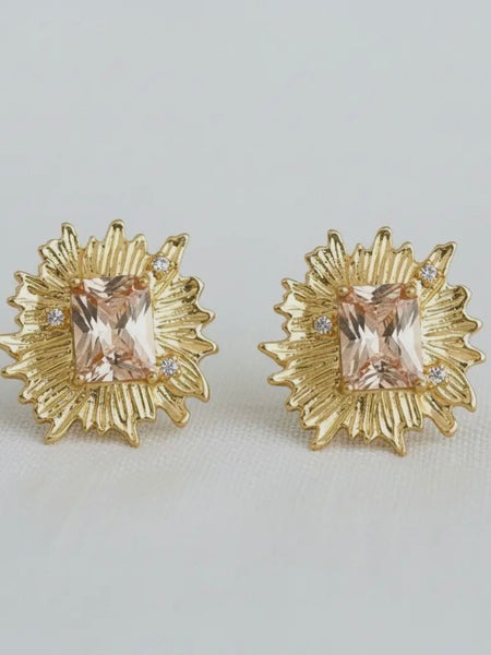 Floral Gemstone Studs