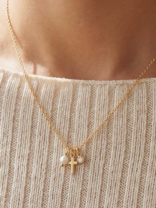 Dainty Cross Cluster Necklace