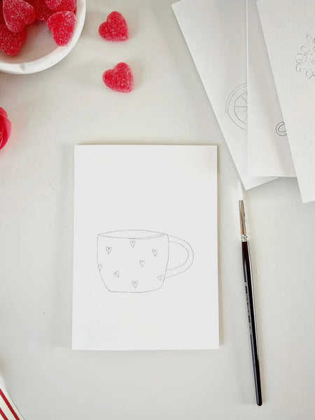 Love Sweet Love Watercolor Notecard Set