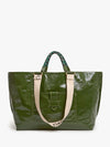 Grande Bateau Tote in Army Crinkle Patent