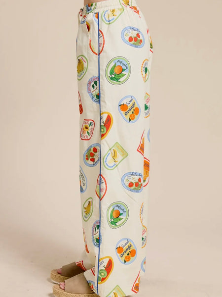 Zesty Summer Pants in Fruit Stickers
