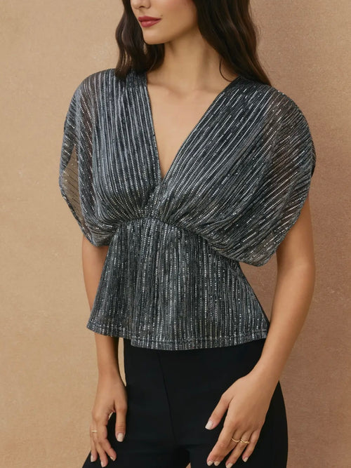 Shining Star Blouse in Silver