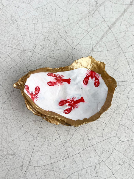 Decoupaged Lobster Shell Ring Dish