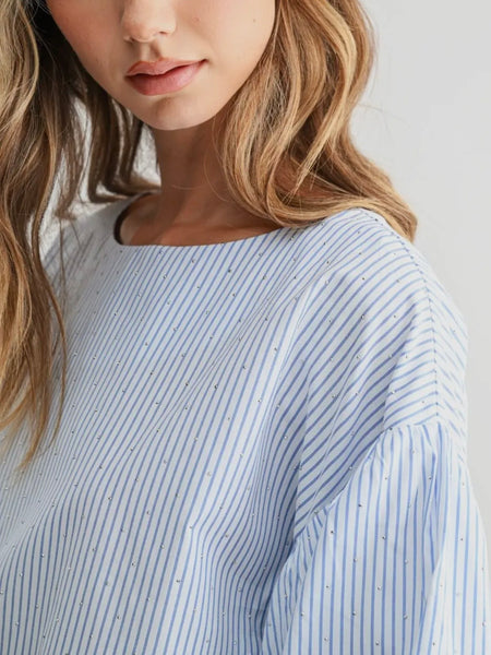 Sparks & Stripes Blouse in Blue