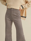 Never Sad in Plaid Flare Pants in Red Combo