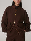 Keagan Short Blouson Jacket in Dark Cocoa Mini Check