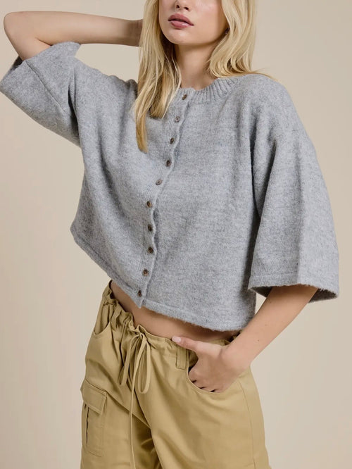 Best of Buttons Cardi in Grey