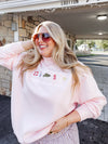 Custom Embroidered She's An Icon TRL Mock Neck in Pink