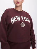 Brushed Fleece Graphic Crew Sweatshirt New York