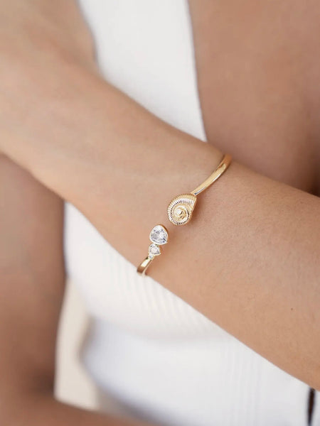 Golden Nautilus Shell Cuff Bracelet