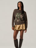 Conetta Sweater in Brown Green Floral