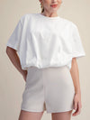 Bubbling Over Cropped Tee in White