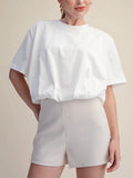 Bubbling Over Cropped Tee in White