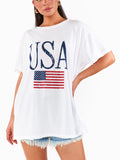 Airport Tee in USA Flag Graphic