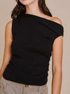 Ladylike Sweater Top in Black