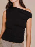Ladylike Sweater Top in Black